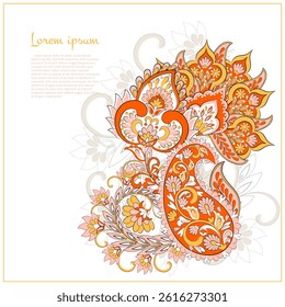 Floral Paisley vector pattern. Damask Isolated ornament