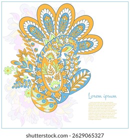 Floral Paisley vector pattern. Damask Isolated ornament