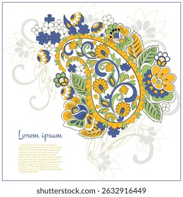 Patrón de Vector Floral Paisley. Damasco Ornamento aislado