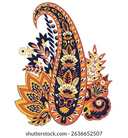 Floral Paisley vector pattern. Damask Isolated ornament