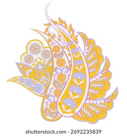 Floral Paisley vector pattern. Damask Isolated ornament