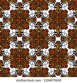 Floral Paisley vector seamless pattern. Ornamental patterned colorful repeated backdrop. Decorative hand drawn paisley flowers on white background. Vintage ornament. For textile, fabric, fashion, card