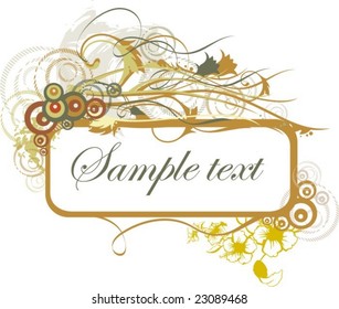 Diseño de panel floral con lugar para el texto, serie de ilustraciones vectoriales.