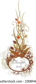 Floral panel design with place for your text, vector illustration series.