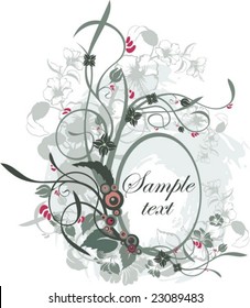 Floral panel design with place for your text, vector illustration series.