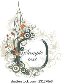 Diseño de panel floral con lugar para el texto, serie de ilustraciones vectoriales.
