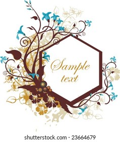 Floral panel design with place for your text, vector illustration series.