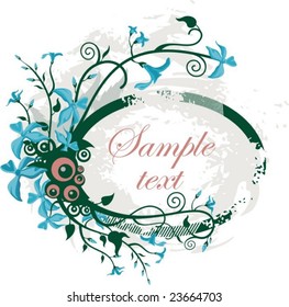 Blumendesign mit Platz für Ihren Text, Vektorgrafik-Serie.