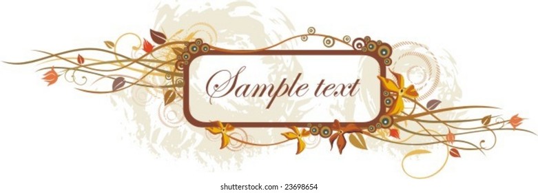 Diseño de panel floral con lugar para el texto, serie de ilustraciones vectoriales.