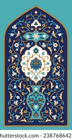 Floral Panel for your design. Traditional Islamic Design. Elegance Background. Suitable for greeting card, poster, invitation and banner