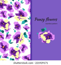 floral pansy seamless pattern