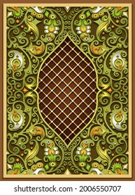 Floral paper cut vector vintage illustration. Engraved decorative nature elements and objects. Greeting card template