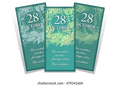 floral party invitations with vector garland