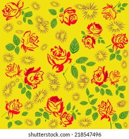Floral pattern abstract background.Roses.Vector