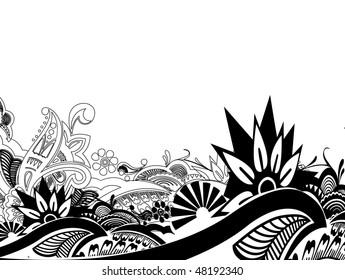 Floral pattern, abstract banner design element for your project, vector illustration