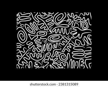 patrón floral abstracto negro y blanco