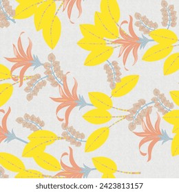 Floral Pattern Abstract Blooms Geometry in Petals.