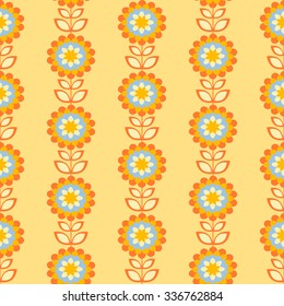 Floral pattern with abstract flowers. Seamless vector background. 