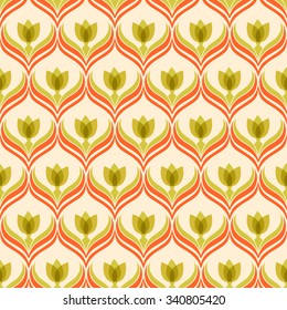 Floral pattern with abstract flowers. Seamless vector background.