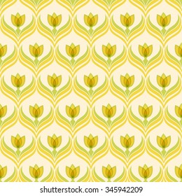 Floral pattern with abstract flowers. Seamless vector background.