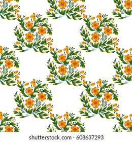 Floral pattern with abstract flowers. Vector illustration