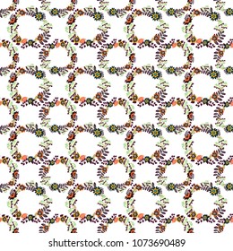 Floral pattern with abstract flowers. Vintage elegance ornament. Vector seamless texture with stylized flowers. Wedding flowers design in beige, yellow and brown colors.