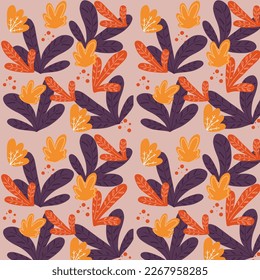 Floral pattern. Pattern with abstract plants for textiles, wallpapers, wrapping paper, backgrounds

