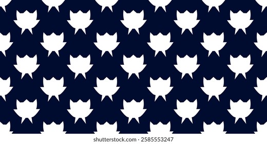 Floral pattern abstract shape flowers motif classic blue background. Modern fabric stylish design textile swatch ladies dress, man shirt allover print block. High resolution image digital illustration