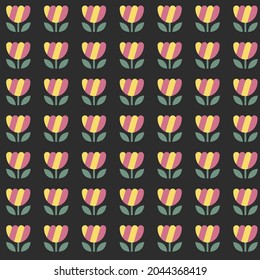 Floral pattern with abstract stylized plants. Vector illustration