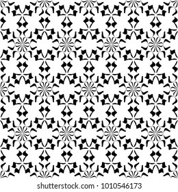 Floral pattern in Arabic style, curve, mosaic, seamless vector background.