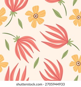 Diseño de repetición artística de patrón floral
