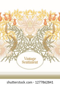 Floral  pattern, background  In art nouveau style, vintage, old, retro style. In gold and black. Good for the cover of a notebook, tablet, phone,  product label. Vector illustration.

