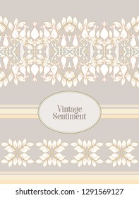 Floral  pattern, background  In art nouveau style, vintage, old, retro style. In gold and black. Good for the cover of a notebook, tablet, phone,  product label. Vector illustration.

