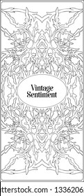 Floral  pattern, background  In art nouveau style, vintage, old, retro style.  Good for the cover of a notebook, tablet, phone,  product label. Outline hand drawing vector illustration.

