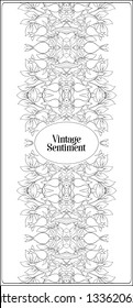 Floral  pattern, background  In art nouveau style, vintage, old, retro style.  Good for the cover of a notebook, tablet, phone,  product label. Outline hand drawing vector illustration.


