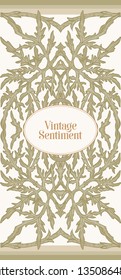 Floral  pattern, background  In art nouveau style, vintage, old, retro style. In gold and black. Good for the cover of a notebook, tablet, phone,  product label. Vector illustration.

