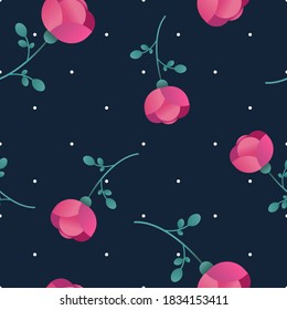 Patrón floral. El fondo con hermosas flores. Fondo con rosas. Patrón sin foco. Ornamento de flores sobre fondo oscuro. Ilustración del vector
