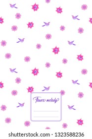 Floral  pattern, background  with birds In art nouveau style, vintage, old, retro style. In gold and black. Good for the cover of a notebook, tablet, phone,  product label. Vector illustration.

