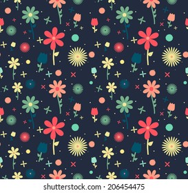 floral pattern background for fabric and wallpaper design. kid floral pattern for textile, greeting and wallpaper design. seamless background with flowers.