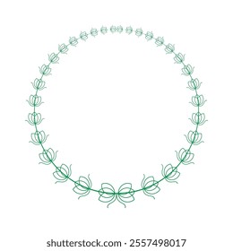 floral pattern background in green, decorative circular flower background element, for social media needed. poster, banner, flyer, brochure, bouquet. laurel wreath floral design