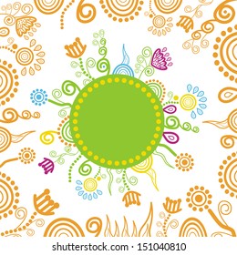 Floral pattern background happy birthday greeting card vector illustration