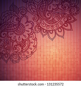 Floral pattern background with indian ornament