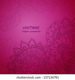 Floral pattern background with indian ornament. EPS10