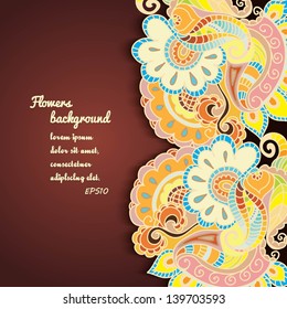 Floral pattern background with indian ornament. EPS10