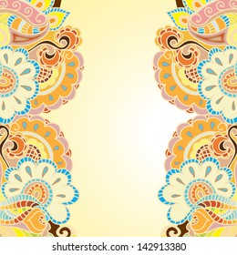 Floral pattern background with indian ornament. EPS10