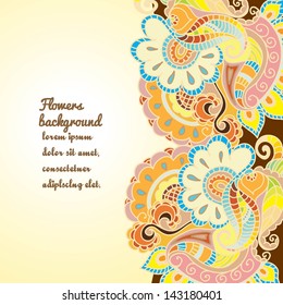 Floral pattern background with indian ornament. EPS10