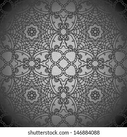 Floral pattern background with indian ornament. Vintage lace mandala. EPS10.