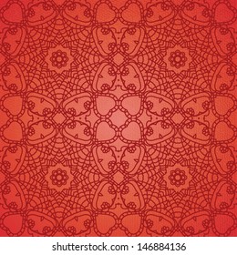 Floral pattern background with indian ornament. Vintage lace mandala. EPS10.