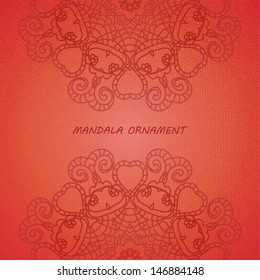 Floral pattern background with indian ornament. Vintage lace mandala. EPS10.