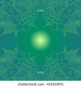 Floral pattern background with indian ornament